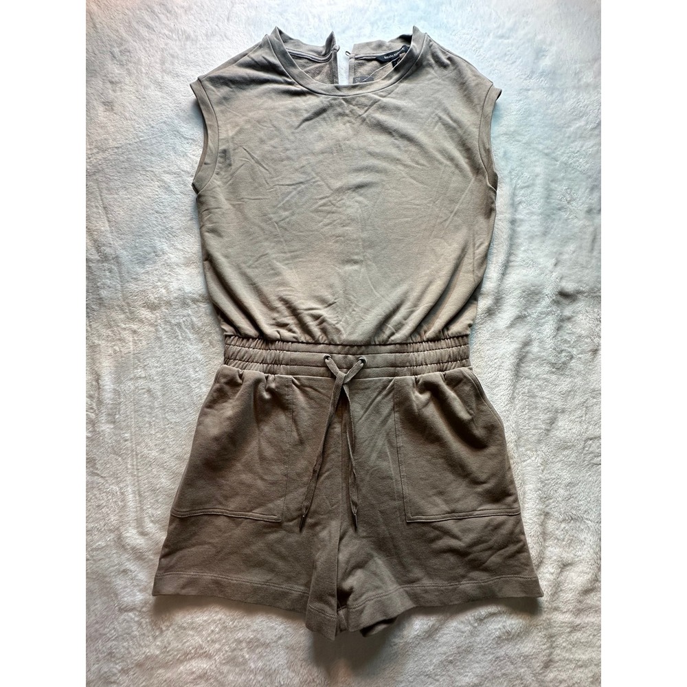 Banana Republic Womens XS Knit Romper Taupe Brown Sleeveless Mock Neck 700336- 2